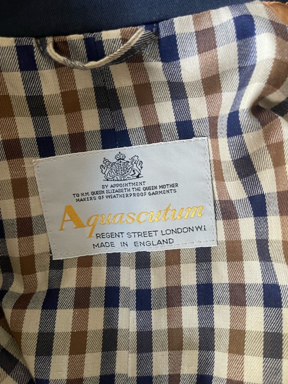 Aquascutum London Trench Coat Vintage Navy Belted Made in England Classic Twee - Picture 7 of 12